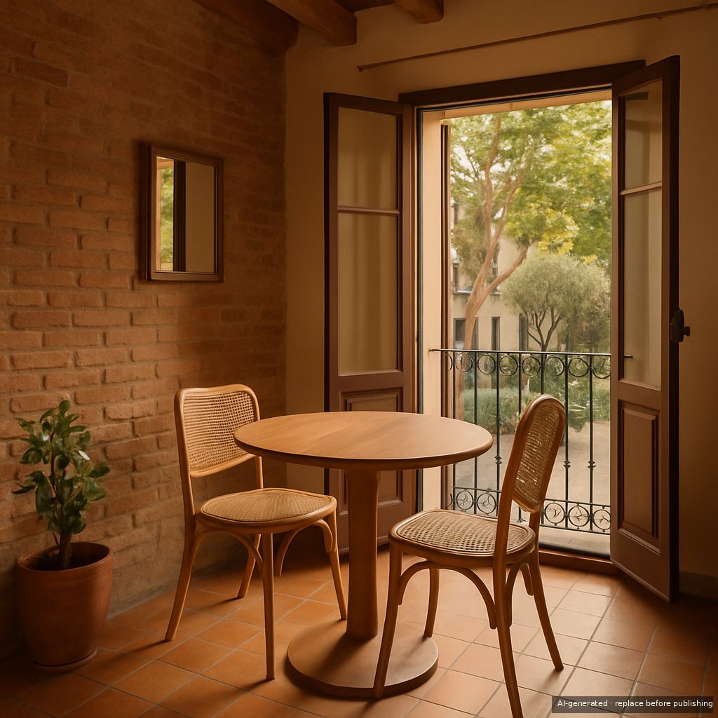 Vila de Gràcia apartment interior with exposed brick